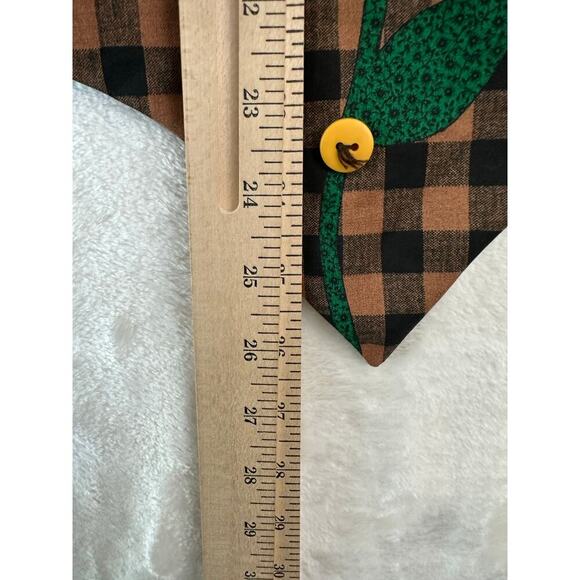 Handmade Cat Checked Plant Vest M L Texture Boho Festival Art - Picture 6 of 9